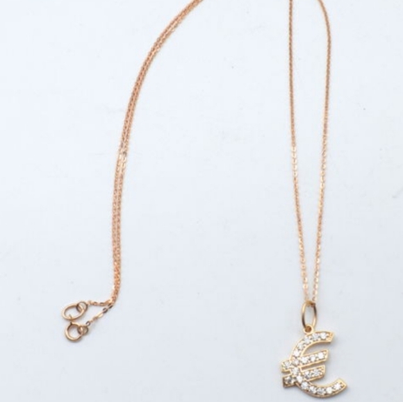14k rose gold plated Euro pendant & chain. - Picture 6 of 8